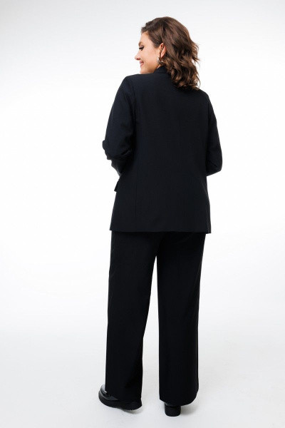 Деловой классический жакет с английским воротником и подкладкой Anelli 1416 черный - фото 4