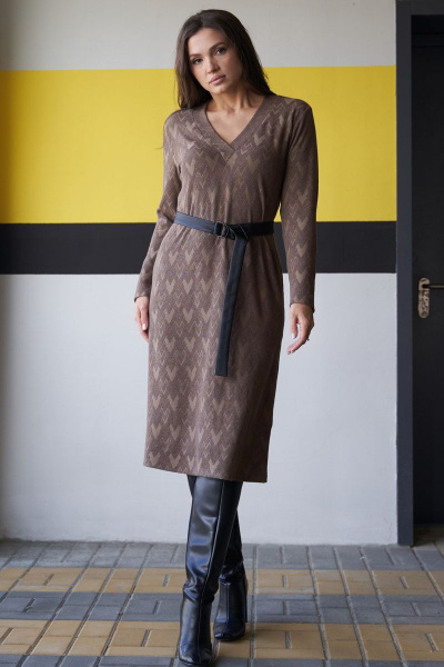 Платье Andina city 8016 кэмел - фото 1