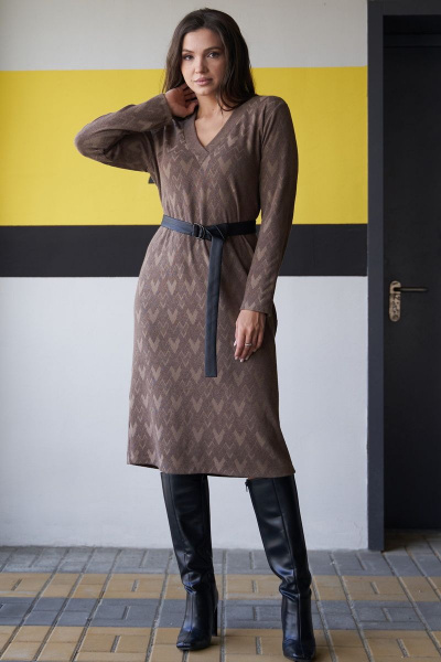 Платье Andina city 8016 кэмел - фото 3