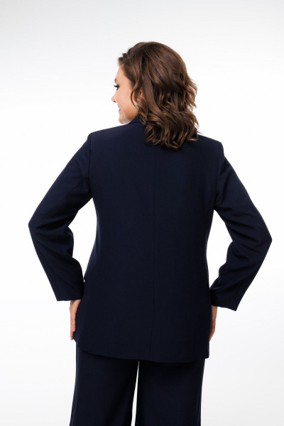 Классический синий жакет с английским воротником для делового образа Anelli 1416 дипломат - фото 6