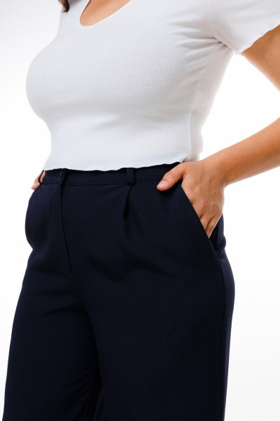Синие широкие брюки на резинке для ежедневных образов Anelli 1416.1 дипломат - фото 3