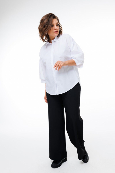 Пиджак оверсайз из текстиля с двустворчатой застежкой и капюшоном Anelli 1414 белый - фото 5