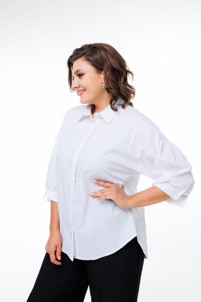 Пиджак оверсайз из текстиля с двустворчатой застежкой и капюшоном Anelli 1414 белый - фото 3