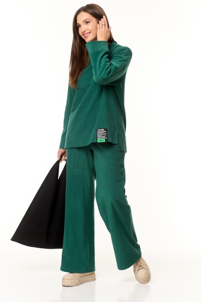 Зеленый спортивный комплект из флиса для активного дня Anastasia 939.1 темно-зеленый - фото 6
