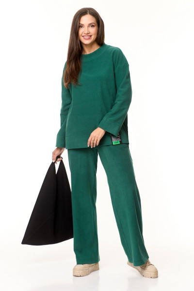 Зеленый спортивный комплект из флиса для активного дня Anastasia 939.1 темно-зеленый - фото 5