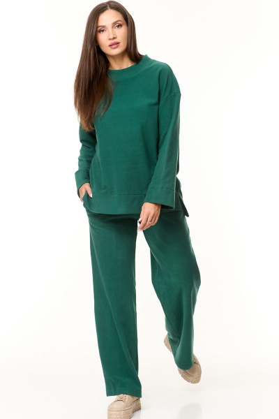 Зеленый спортивный комплект из флиса для активного дня Anastasia 939.1 темно-зеленый - фото 2