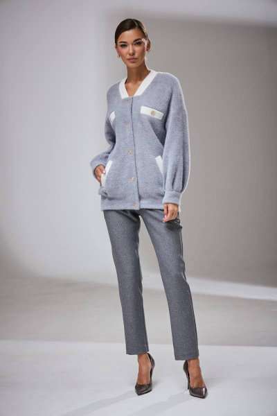 Жакет Kaloris 2039/1 серый - фото 4