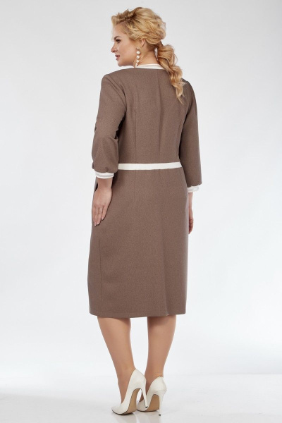 Платье женское с бортовой застежкой и карманами Belinga 1219 капучино - фото 3