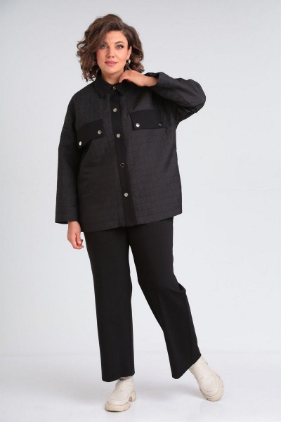 Комплект брюки и жакет из текстильных тканей VIA-Mod 611 черный - фото 1