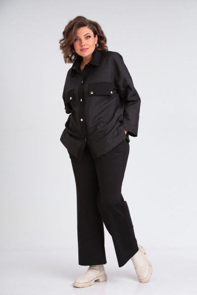 Комплект брюки и жакет из текстильных тканей VIA-Mod 611 черный - фото 2