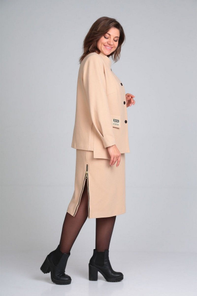 Комплект жакет и юбка с рельефами и карманами VIA-Mod 613 - фото 4