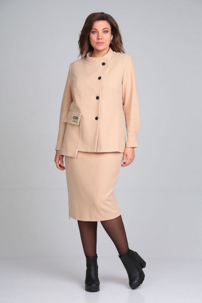 Комплект жакет и юбка с рельефами и карманами VIA-Mod 613 - фото 1