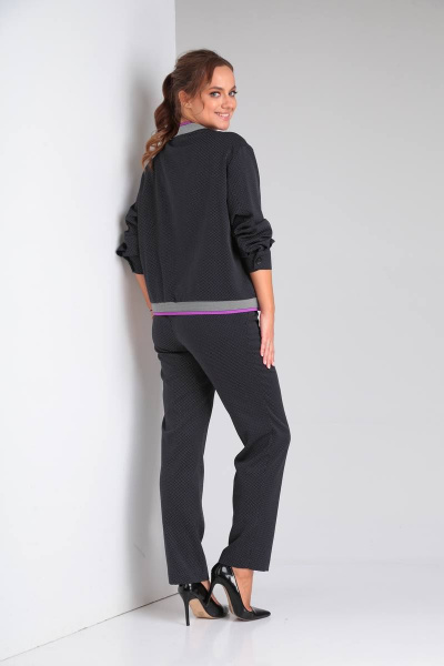 Деловой комплект бомбер и зауженные брюки TVIN 7659 сирень - фото 6