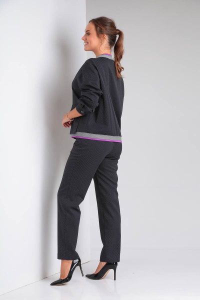 Деловой комплект бомбер и зауженные брюки TVIN 7659 сирень - фото 5