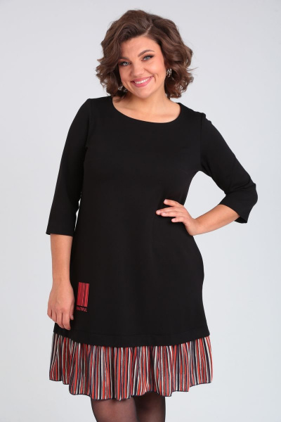 Платье на каждый день с принтом и карманами Michel chic 2143 черный - фото 6