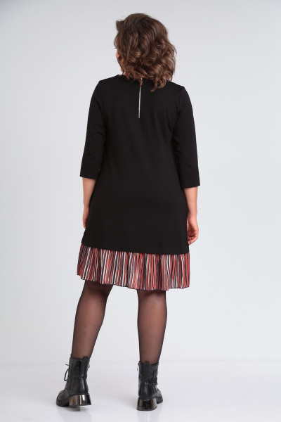 Платье на каждый день с принтом и карманами Michel chic 2143 черный - фото 5