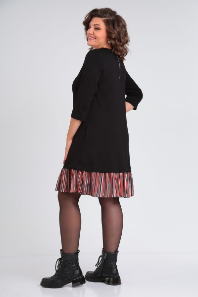 Платье на каждый день с принтом и карманами Michel chic 2143 черный - фото 4