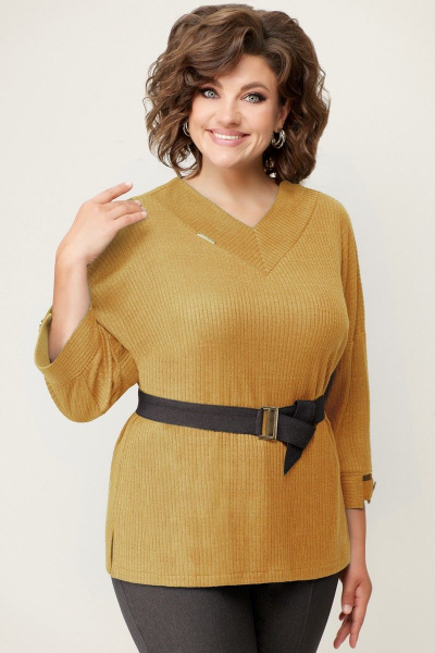 Демисезонные брюки и джемпер из текстиля и трикотажа VOLNA 1307 желтый/коричневый - фото 3