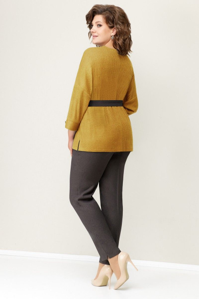 Демисезонные брюки и джемпер из текстиля и трикотажа VOLNA 1307 желтый/коричневый - фото 4