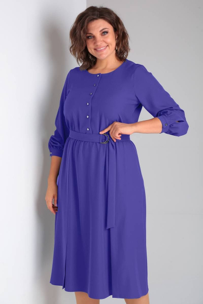 Платье нарядное из текстиля с запахом, круглый вырез Verita 2252 яркий - фото 3