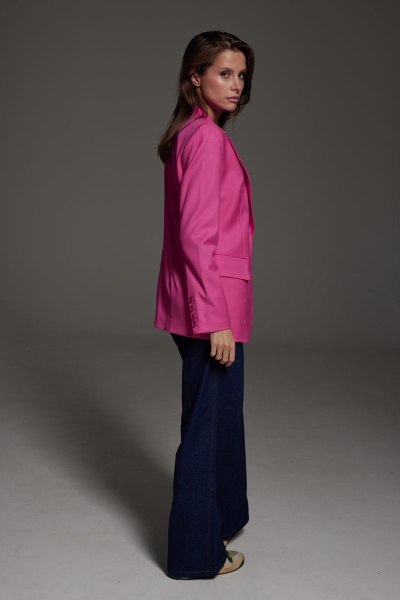 Жакет деловой из текстиля полуприлегающий с карманами DAVA 131 фуксия - фото 6
