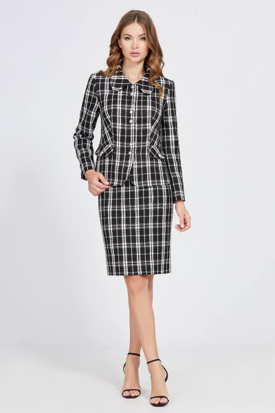 Юбка-карандаш из мягкой фактурной ткани с шлицей Bazalini 4821 черный - фото 2