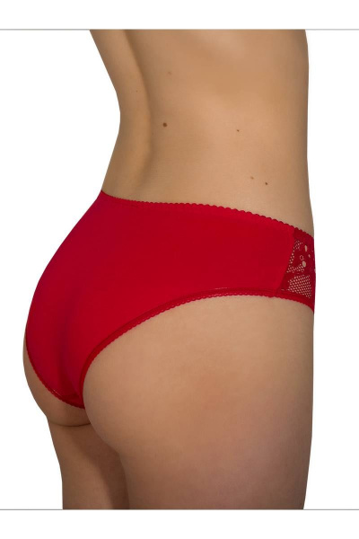 Круглогодовые трусы из кружева и хлопка с эластичной отделкой ЛЕДИ ГРАНД 181153 красный - фото 2