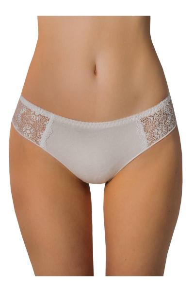 Круглогодовые белые женские трусы из кружева и хлопка ЛЕДИ ГРАНД 181153 шампань - фото 1