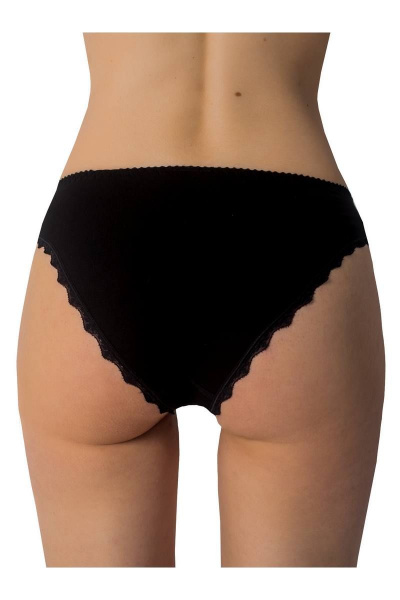 Круглогодовые черные кружевные трусы с эластичной отделкой ЛЕДИ ГРАНД 201185 черный - фото 2