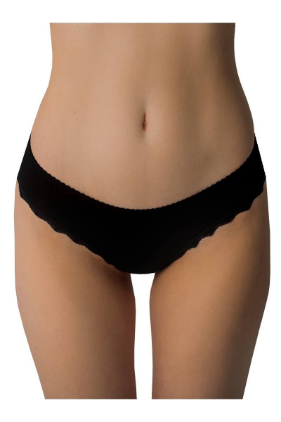 Круглогодовые черные кружевные трусы с эластичной отделкой ЛЕДИ ГРАНД 201185 черный - фото 1