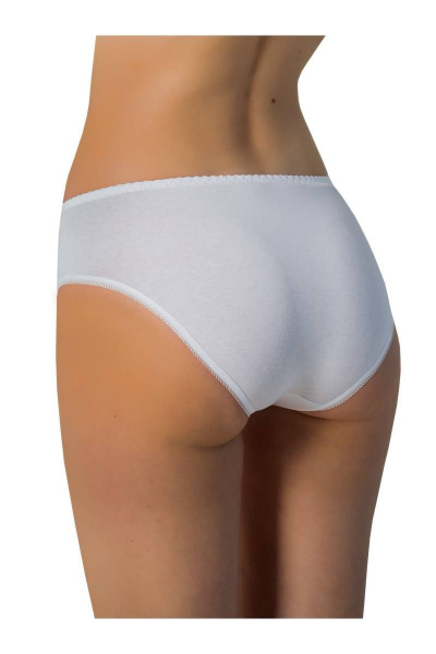 Круглогодовые белые трусы с кружевной отделкой и хлопком ЛЕДИ ГРАНД 211184 белый - фото 2