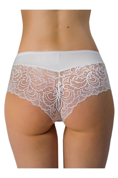 Женские кружевные хлопковые трусы с низким вырезом ЛЕДИ ГРАНД 211196 белый - фото 2