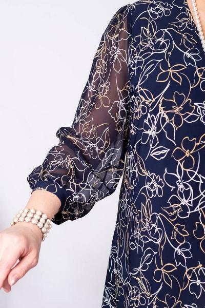 Нарядное расклешенное платье шифона с воланами для больших размеров Camelia 2245 2 - фото 6