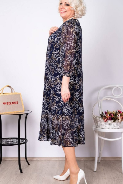 Нарядное расклешенное платье шифона с воланами для больших размеров Camelia 2245 2 - фото 3