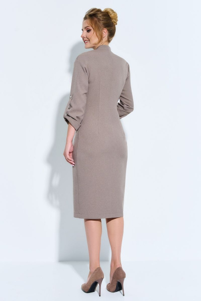 Платье приталенное на молнии с патой и стойкой Euromoda 483 - фото 2
