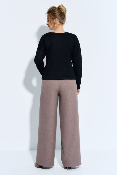 Джемпер с вышивкой и вставками из сетки на полуприлегающем силуэте Euromoda 478 - фото 3