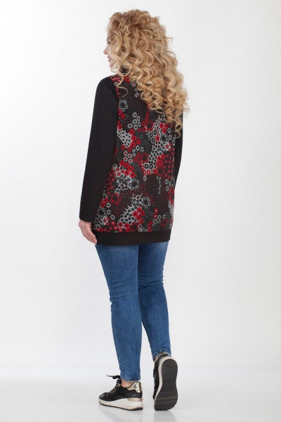 Деловой трикотажный джемпер с асимметрией и накладными карманами Matini 4.727/1 бордо - фото 6