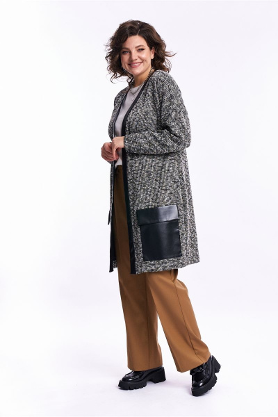 Кардиган из букле из трикотажа с накладными карманами Almirastyle 249/1 - фото 2