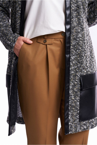 Брюки и кардиган из трикотажа с эко-кожаными карманами Almirastyle 249 - фото 8