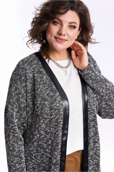 Брюки и кардиган из трикотажа с эко-кожаными карманами Almirastyle 249 - фото 4