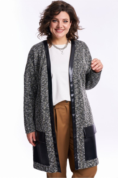 Брюки и кардиган из трикотажа с эко-кожаными карманами Almirastyle 249 - фото 3