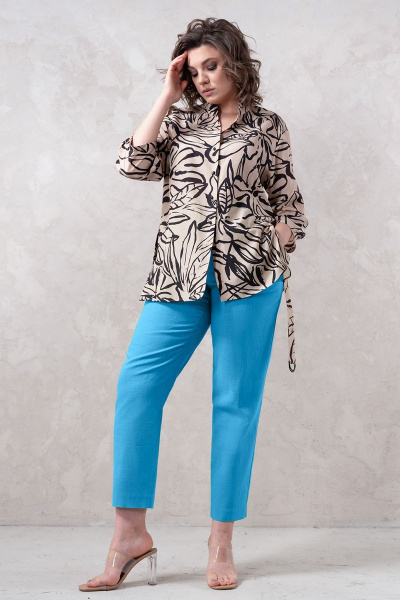 Ленённые брюки классического кроя с эластичным поясом Avanti С-150-2 - фото 1