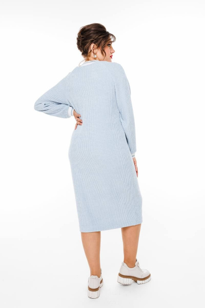 Платье на каждый день прямого силуэта из трикотажа до колена Romanovich Style 1-2569 голубой - фото 8