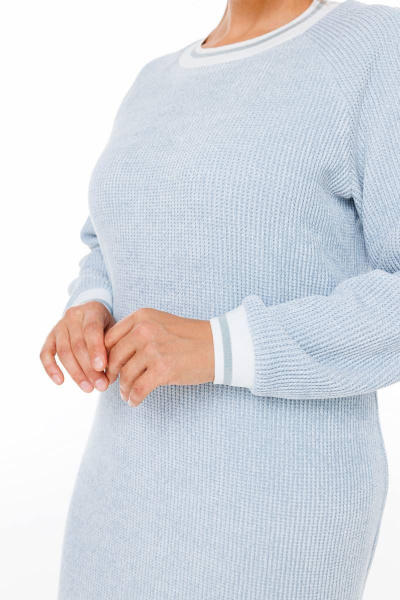 Платье на каждый день прямого силуэта из трикотажа до колена Romanovich Style 1-2569 голубой - фото 5