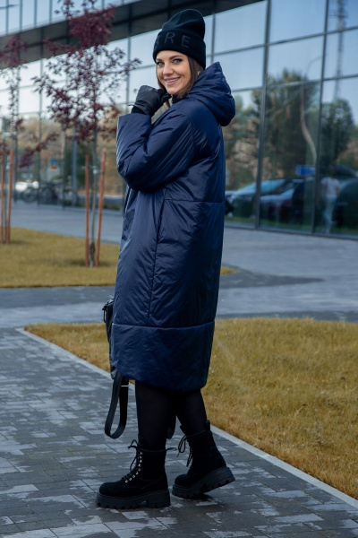 Водоотталкивающее пальто с капюшоном и утеплителем Lady Secret 5018/1 синий - фото 12