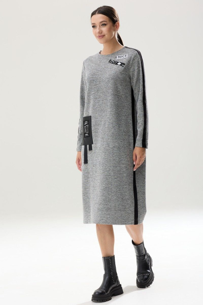 Демисезонное платье из трикотажа с контрастными лампасами Ларс Стиль 834 - фото 3