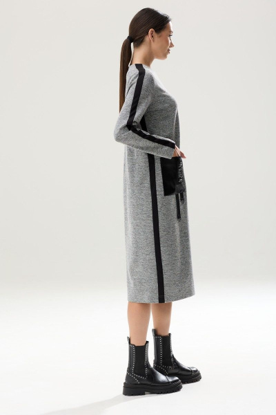 Демисезонное платье из трикотажа с контрастными лампасами Ларс Стиль 834 - фото 4