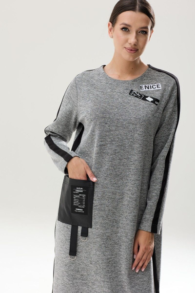 Демисезонное платье из трикотажа с контрастными лампасами Ларс Стиль 834 - фото 2