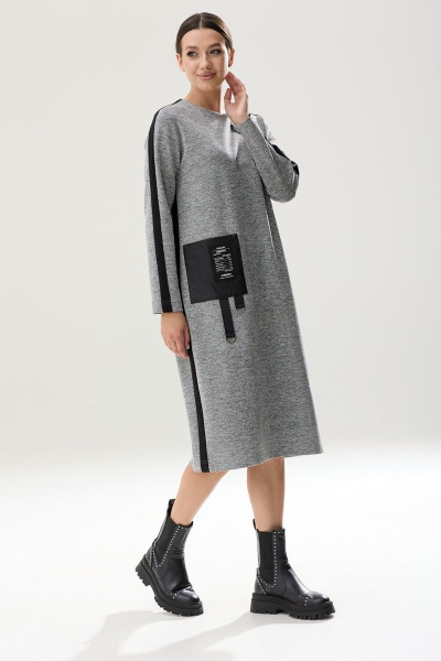 Демисезонное платье из трикотажа с контрастными лампасами Ларс Стиль 834 - фото 1