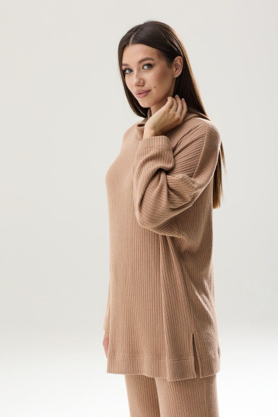 Комплект из трикотажного джемпера оверсайз и свободных брюк Ларс Стиль 827 - фото 2